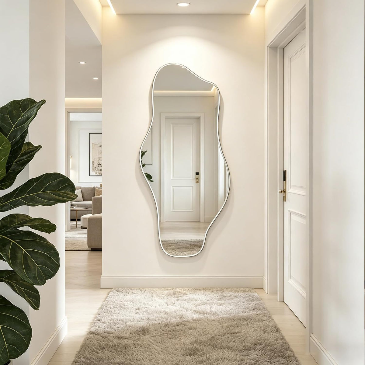🪞 Organic Irregular Wall Mirror – Modern Frameless Abstract Décor for a Stylish Home ✨