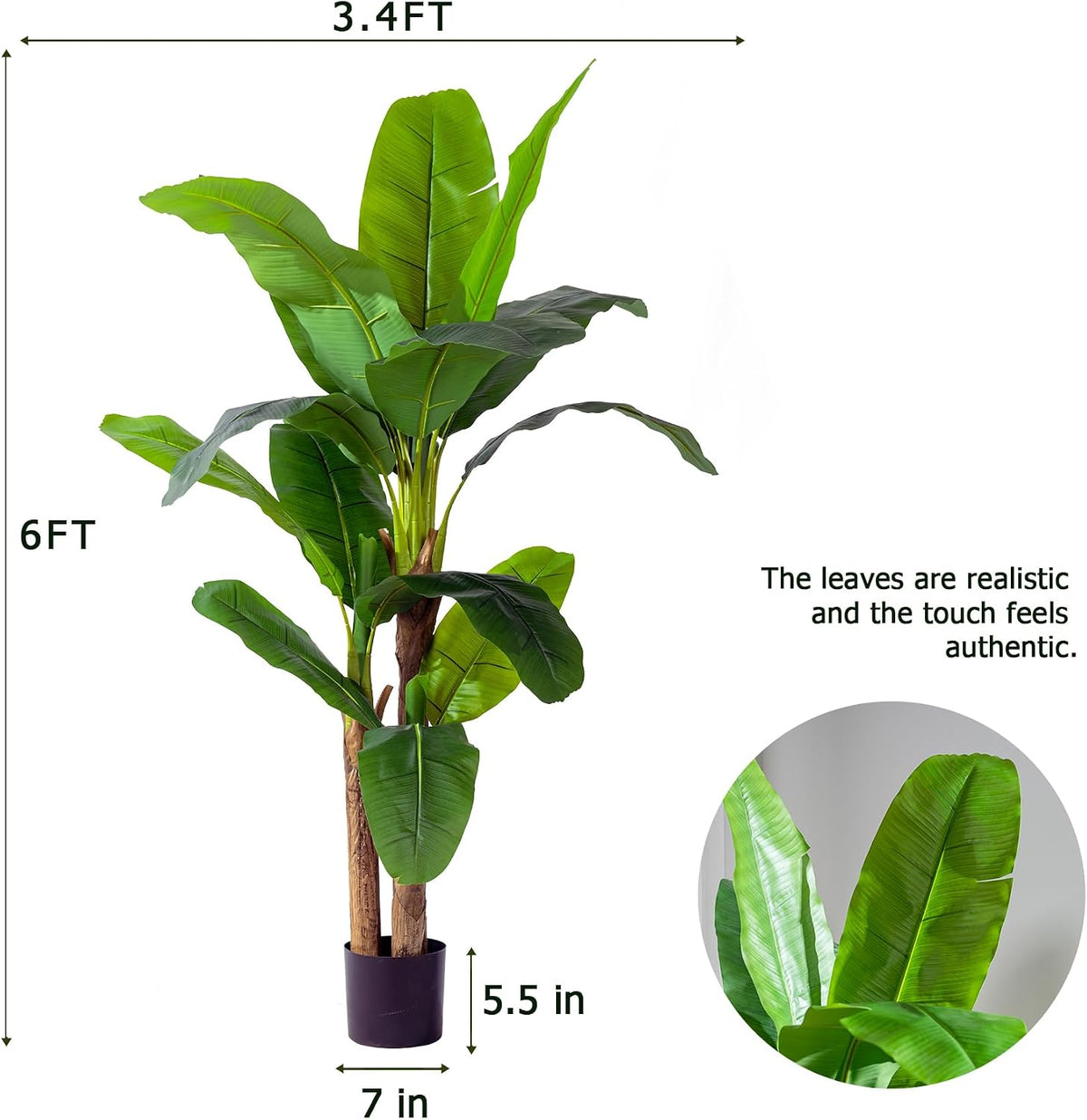 🌴 Tropical Artificial Banana Tree – Lush Greenery for Poolside & Patio Décor ✨