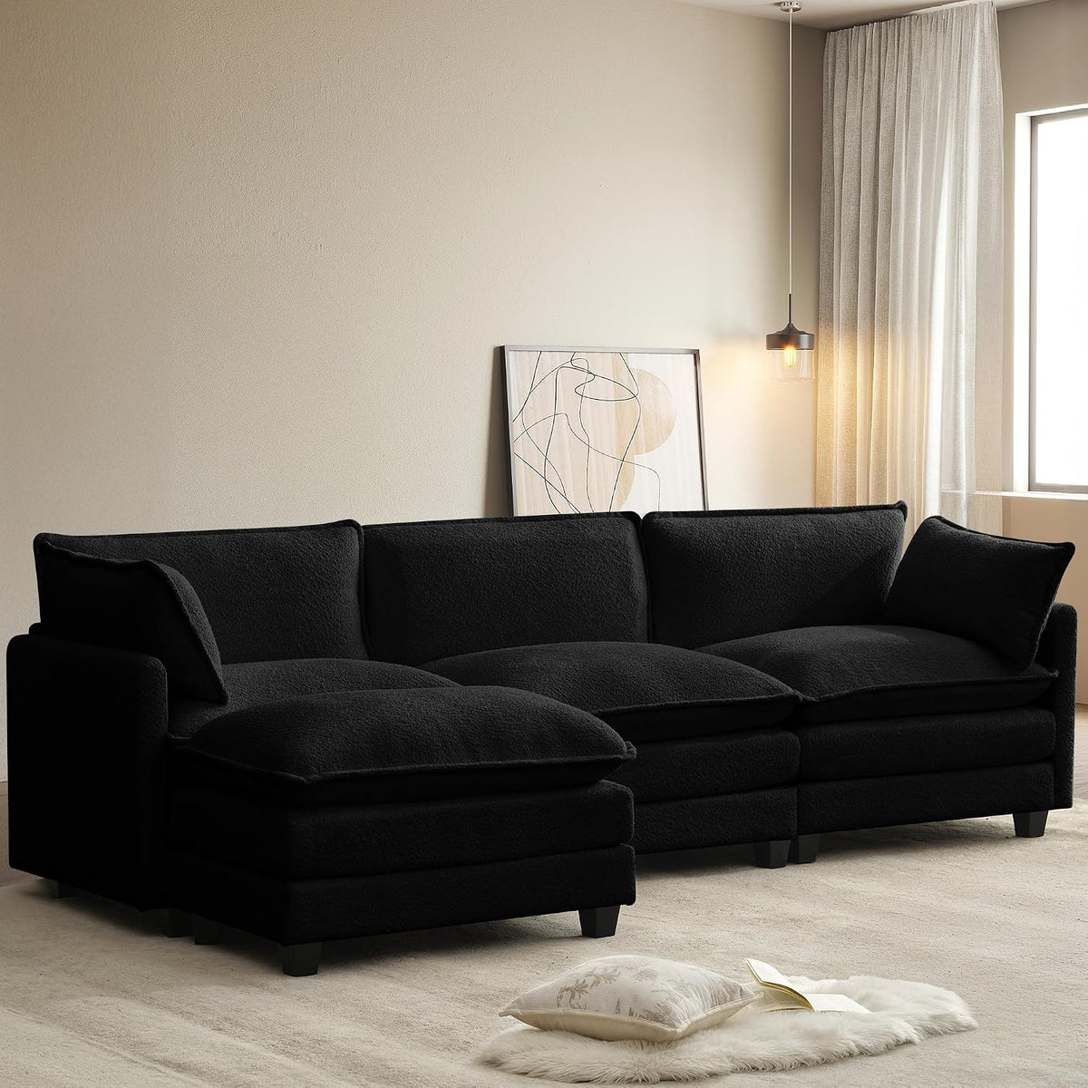 🛋️ Cozy Chenille Modular Sectional Sofa – Modern Comfort for Apartments & Living Rooms ✨
