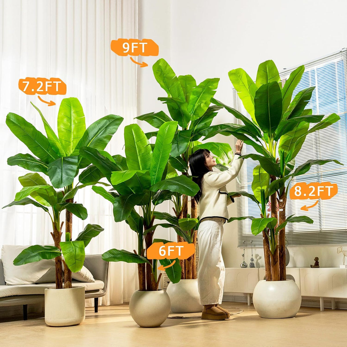 🌴 Tropical Artificial Banana Tree – Lush Greenery for Poolside & Patio Décor ✨