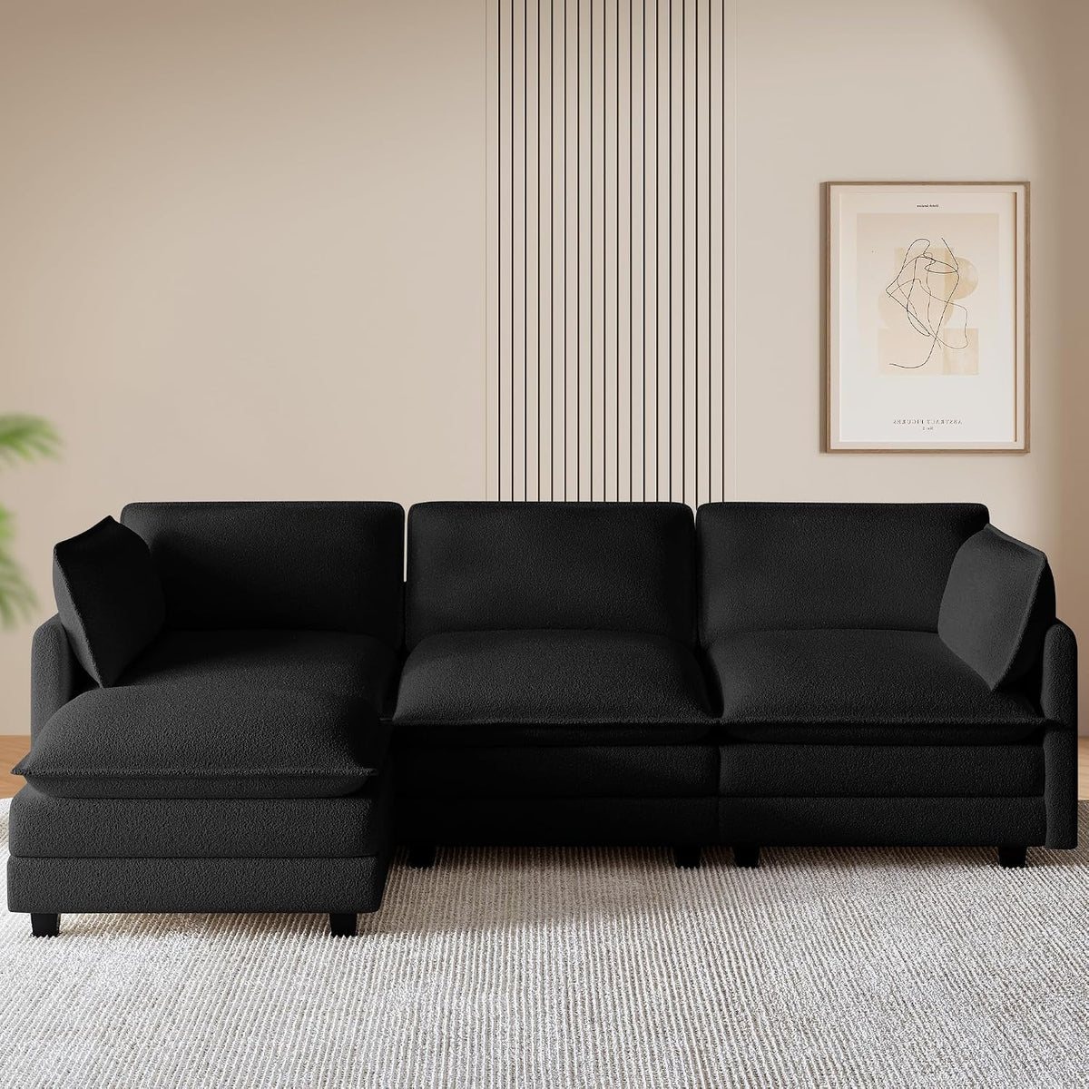 🛋️ Cozy Chenille Modular Sectional Sofa – Modern Comfort for Apartments & Living Rooms ✨