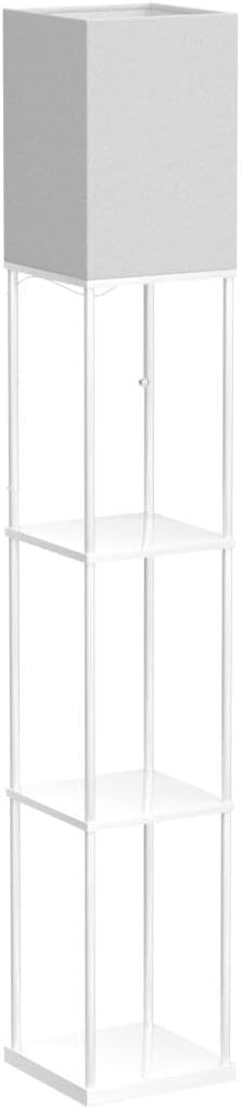 ✨ Modern Shelf Floor Lamp 📚 Cozy Standing Light with 4-Tier Storage Shelves for Living Room & Bedroom