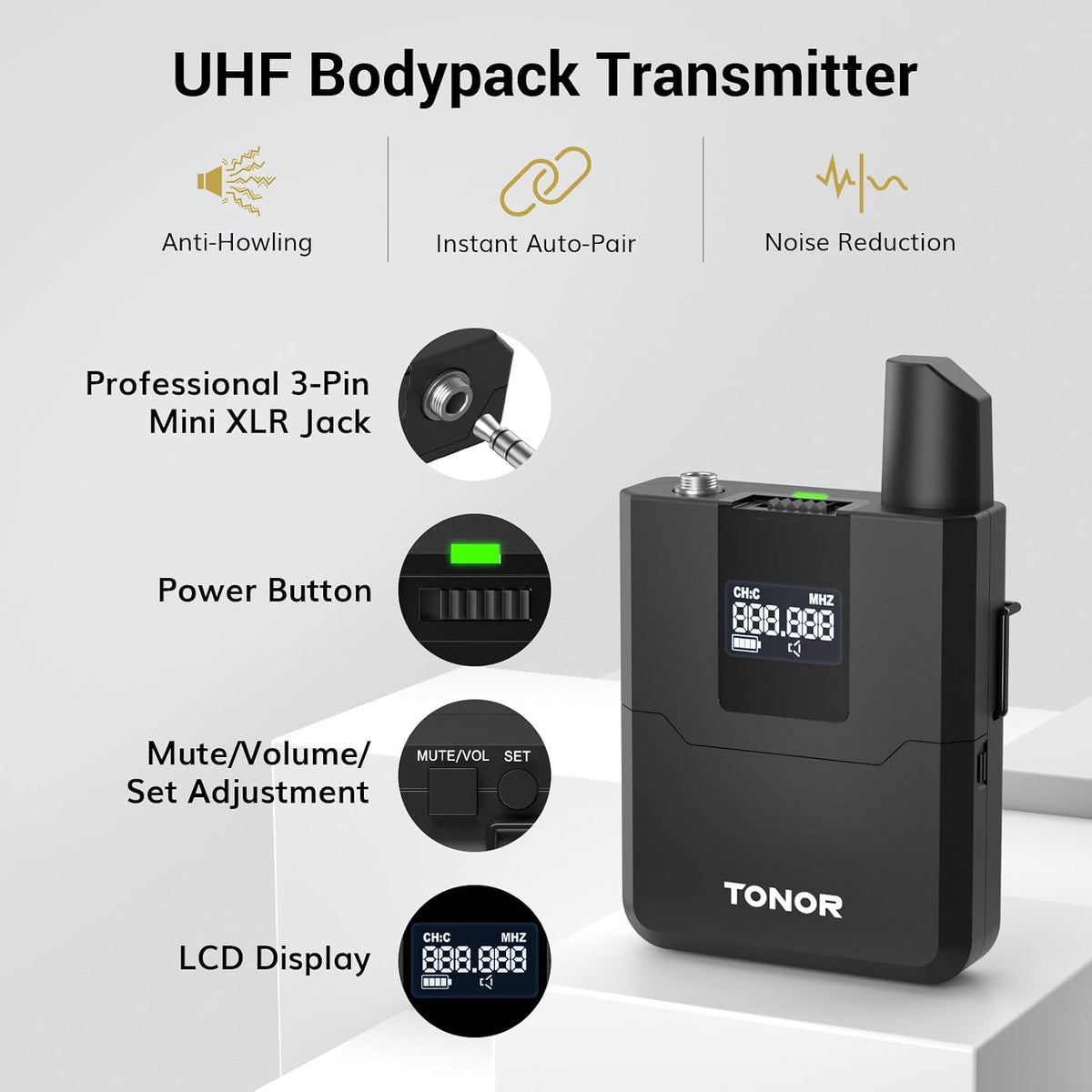 🎤 4-in-1 Wireless Microphone System ✨ UHF Karaoke & Presentation Set with Headset and Lavalier Mics