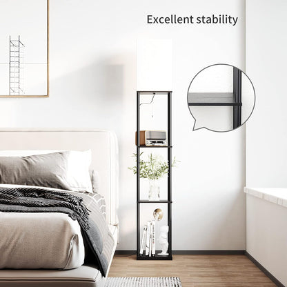 ✨ Modern Shelf Floor Lamp with Cozy Lighting 📚 Stylish Standing Lamp with Storage Shelves for Living Room & Bedroom
