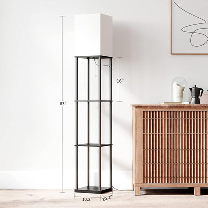 ✨ Modern Shelf Floor Lamp with Cozy Lighting 📚 Stylish Standing Lamp with Storage Shelves for Living Room & Bedroom