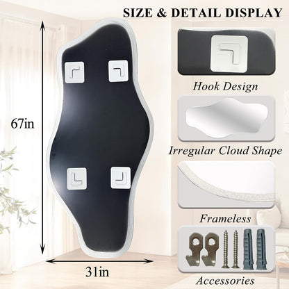 🪞 Organic Irregular Wall Mirror – Modern Frameless Abstract Décor for a Stylish Home ✨