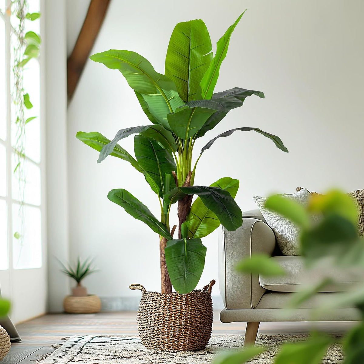 🌴 Tropical Artificial Banana Tree – Lush Greenery for Poolside & Patio Décor ✨