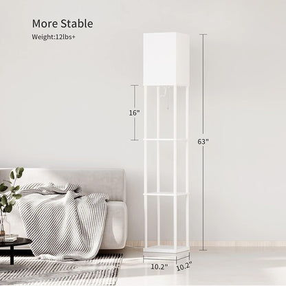 ✨ Modern Shelf Floor Lamp 📚 Cozy Standing Light with 4-Tier Storage Shelves for Living Room & Bedroom
