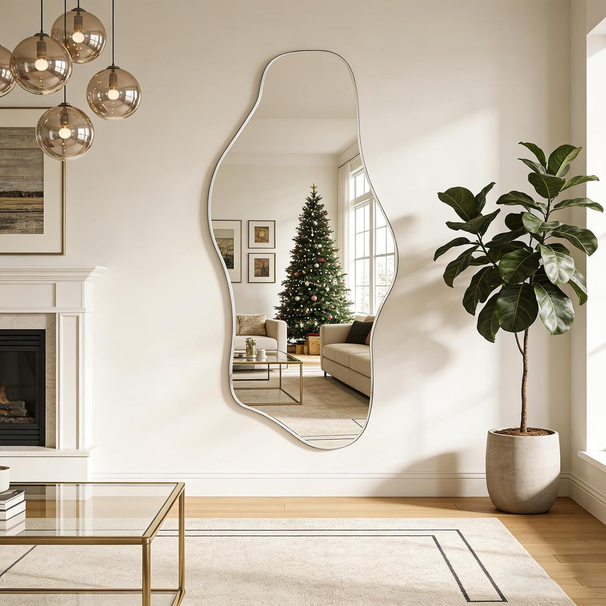🪞 Organic Irregular Wall Mirror – Modern Frameless Abstract Décor for a Stylish Home ✨