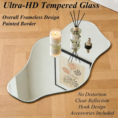 🪞 Organic Irregular Wall Mirror – Modern Frameless Abstract Décor for a Stylish Home ✨
