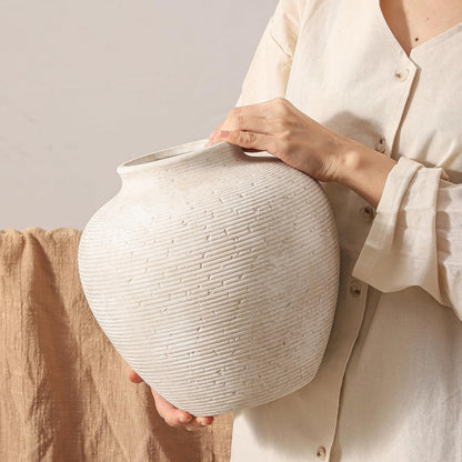 🤍 Rustic Ceramic Flower Vase 🌿 Timeless Farmhouse Decor for a Cozy & Elegant Home