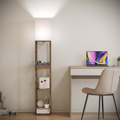 🌙 Modern Shelf Floor Lamp with Dimmable Lighting ✨ Cozy Bedroom & Living Room Display Light