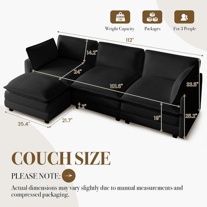 🛋️ Cozy Chenille Modular Sectional Sofa – Modern Comfort for Apartments & Living Rooms ✨
