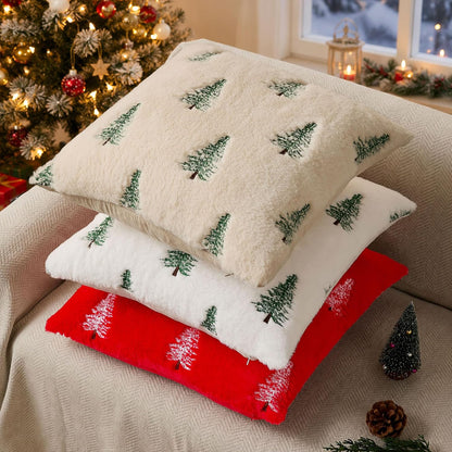 🎄 3D Embroidered Christmas Pillow Covers ✨ Cozy Holiday Cushion Covers for a Warm & Festive Home