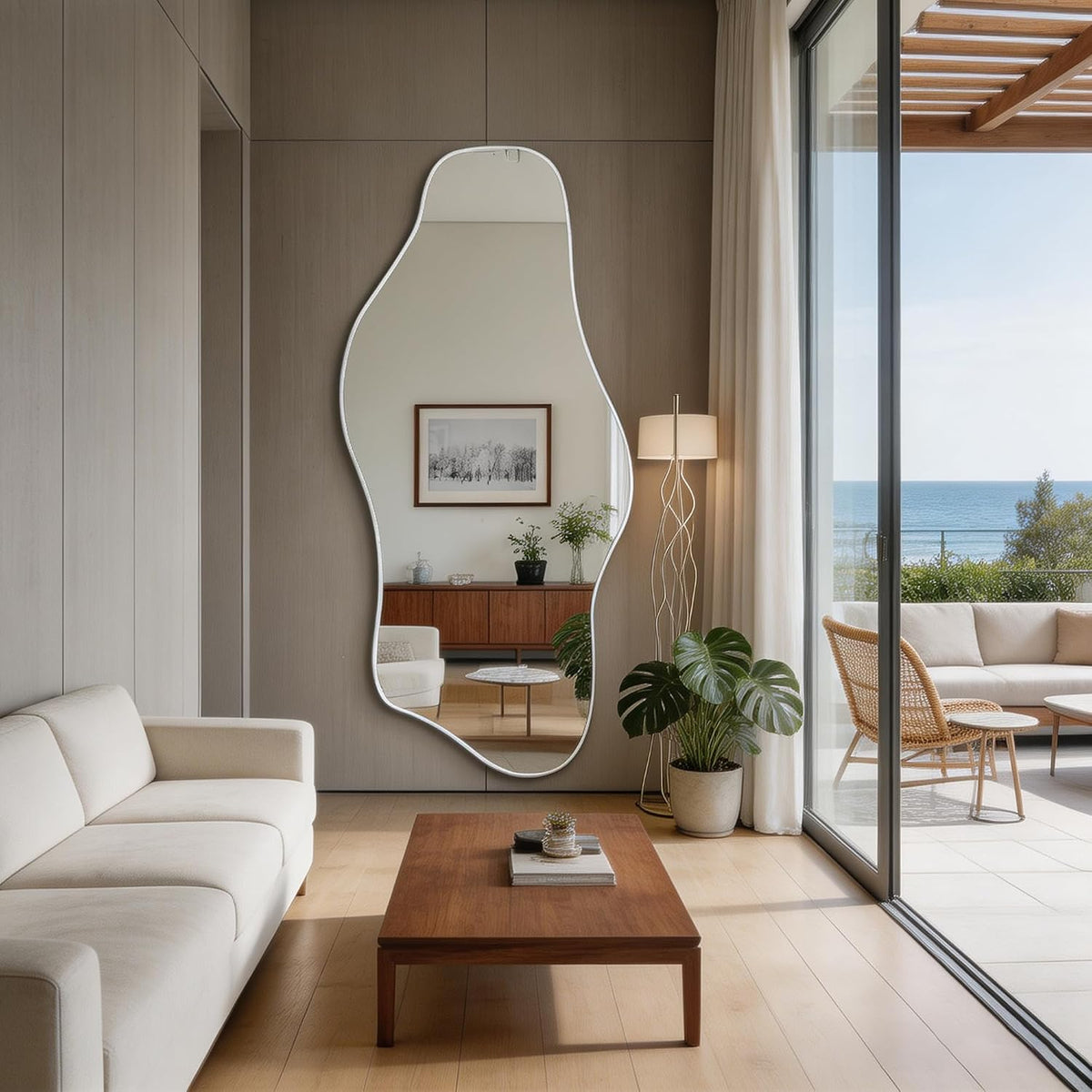 🪞 Organic Irregular Wall Mirror – Modern Frameless Abstract Décor for a Stylish Home ✨