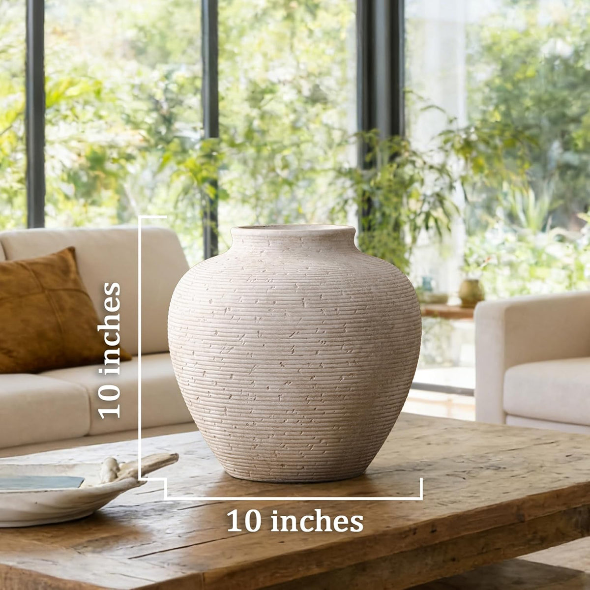 🤍 Rustic Ceramic Flower Vase 🌿 Timeless Farmhouse Decor for a Cozy & Elegant Home