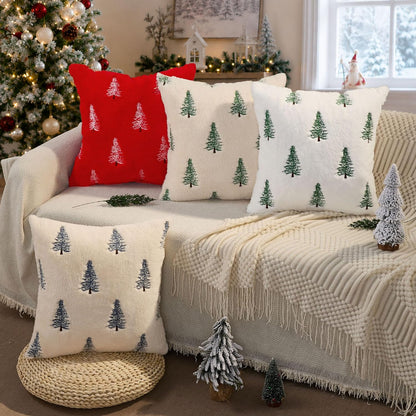 🎄 3D Embroidered Christmas Pillow Covers ✨ Cozy Holiday Cushion Covers for a Warm & Festive Home