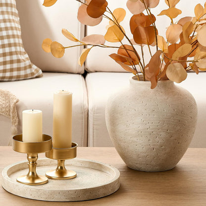 🤍 Rustic Ceramic Flower Vase 🌿 Timeless Farmhouse Decor for a Cozy & Elegant Home