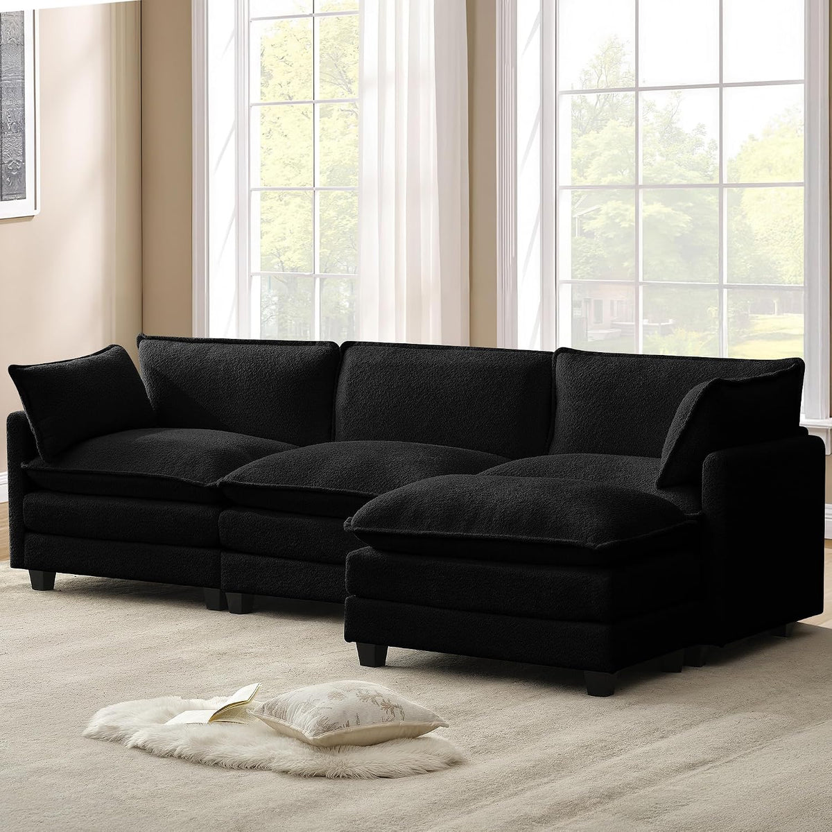 🛋️ Cozy Chenille Modular Sectional Sofa – Modern Comfort for Apartments & Living Rooms ✨