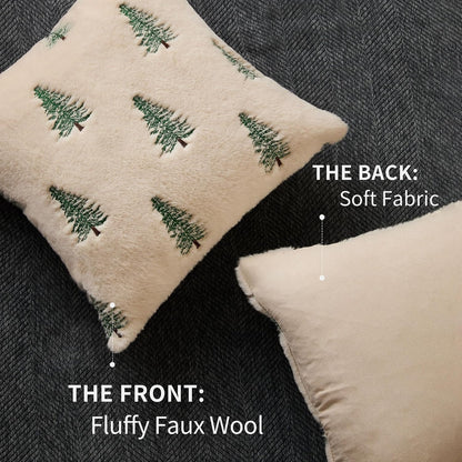 🎄 3D Embroidered Christmas Pillow Covers ✨ Cozy Holiday Cushion Covers for a Warm & Festive Home