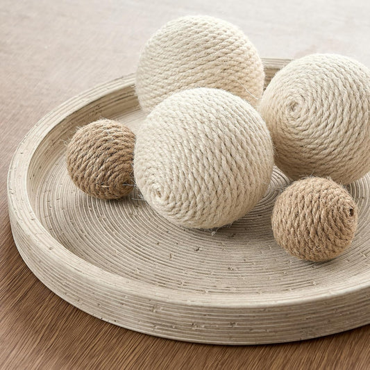 🕯️ Rustic Round Cement Decorative Tray ✨ Textured Farmhouse Table Centerpiece for a Cozy Home