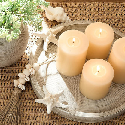 🕯️ Rustic Round Cement Decorative Tray ✨ Textured Farmhouse Table Centerpiece for a Cozy Home