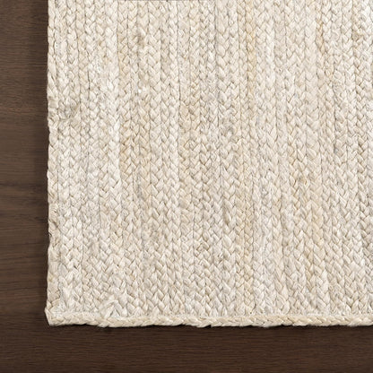 🌿 Natural White Jute Area Rug – Handwoven Farmhouse Charm for a Cozy Home ✨